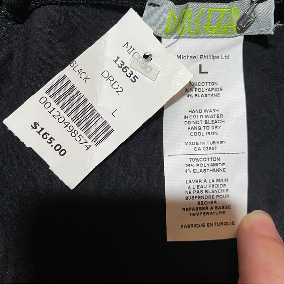 NWT Dolcezza Stretch Sleeveless Black Midi Dress Size Large - Picture 10 of 11